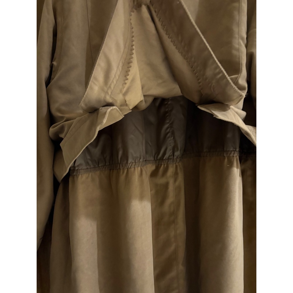Gallery Trench Coat Removable Hood Classic Rain Coat Button Front Size 12 Medium - Picture 14 of 16